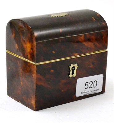 Lot 520 - Tortoiseshell caddy shaped box