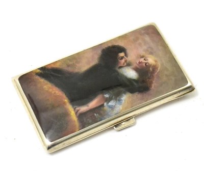 Lot 522 - An enamel cigarette case