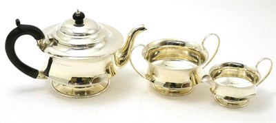 Lot 526 - Silver three piece tea service, Birmingham