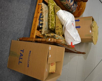 Lot 1042 - Quantity of cushions, crochet mats, table linen, etc