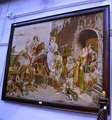 Lot 1050 - A large woolwork picture