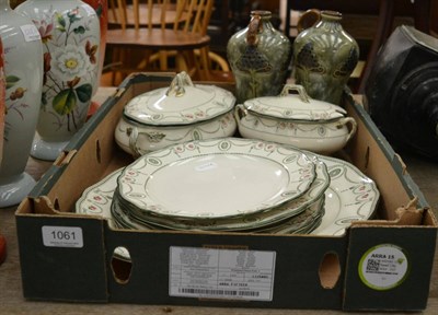 Lot 1061 - A pair of Royal Doulton stoneware flagons, together with a Royal Doulton part dinner service