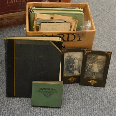 Lot 1065 - A quantity of ephemera including three photograph albums, an album of press cuttings, postcards etc