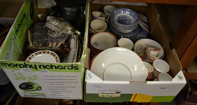 Lot 1072 - A group of ceramics including a blue and white Salvation Army tea service, a gilt highlighted...