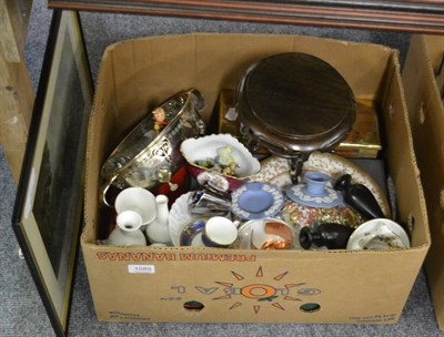 Lot 1089 - A group of items including ceramics and glass, silk pictures etc