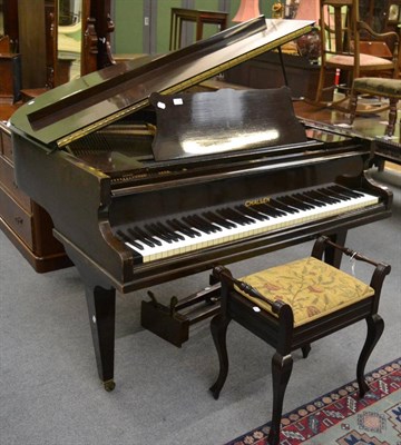 Lot 1136 - A Challen mahogany boudoir piano and stool