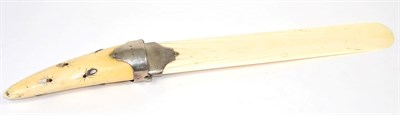 Lot 168 - A Silver Mounted Japanese Ivory and Shibayama Paperknife, the silver London 1871, the handle...