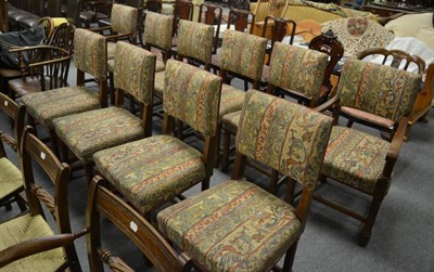 Lot 1167 - A set of ten oak dining chairs in the Cromwellian style (including two with arms)