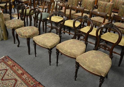 Lot 1172 - A composite set of six Victorian walnut buckle back salon chairs