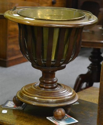 Lot 1189 - A mahogany inlaid wine cooler