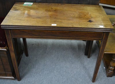 Lot 1201 - 19th century mahogany fold-over tea table