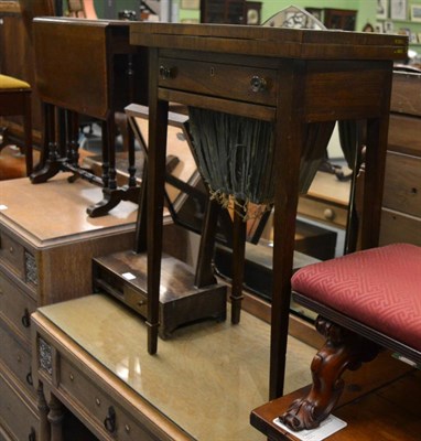 Lot 1213 - A Victorian rosewood fold-over swivel top work table