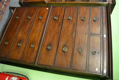 Lot 1246 - A George III mahogany chest on chest, on splayed bracket feet, 116cm wide x 58cm deep x 193cm high