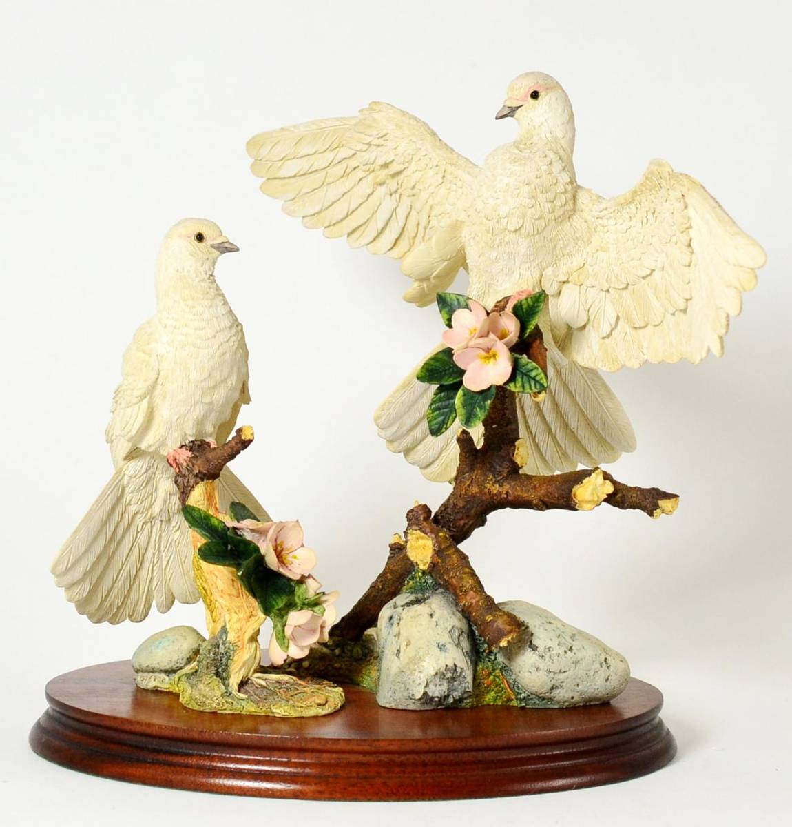 Lot 17 - Border Fine Arts 'Fantail Doves' (Pair), model No. WB73 by Russell Willis, limited edition 139/750