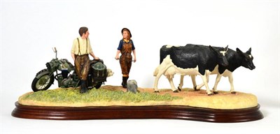 Lot 21 - Border Fine Arts 'Flat Refusal' (Friesian Cows), model No. B0650 by Kirsty Armstrong, limited...