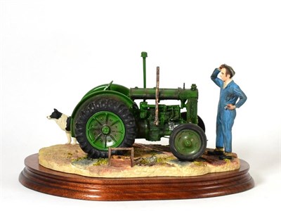 Lot 67 - Border Fine Arts 'Won't Start' (Tractor, Farmer and Colllie), model No. B0299 by Ray Ayres, on wood