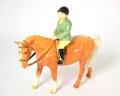 Lot 71 - Beswick Boy on Pony, model No. 1500, palomino gloss