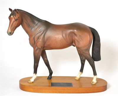 Lot 82 - Beswick Connoisseur Horse 'Troy', model No. 2674, matt, on wood plinth