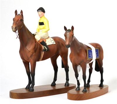 Lot 83 - Beswick Connoisseur Horses Comprising: Mill Reef, model No. 2422, matt, on wood plinth; Arkle - Pat