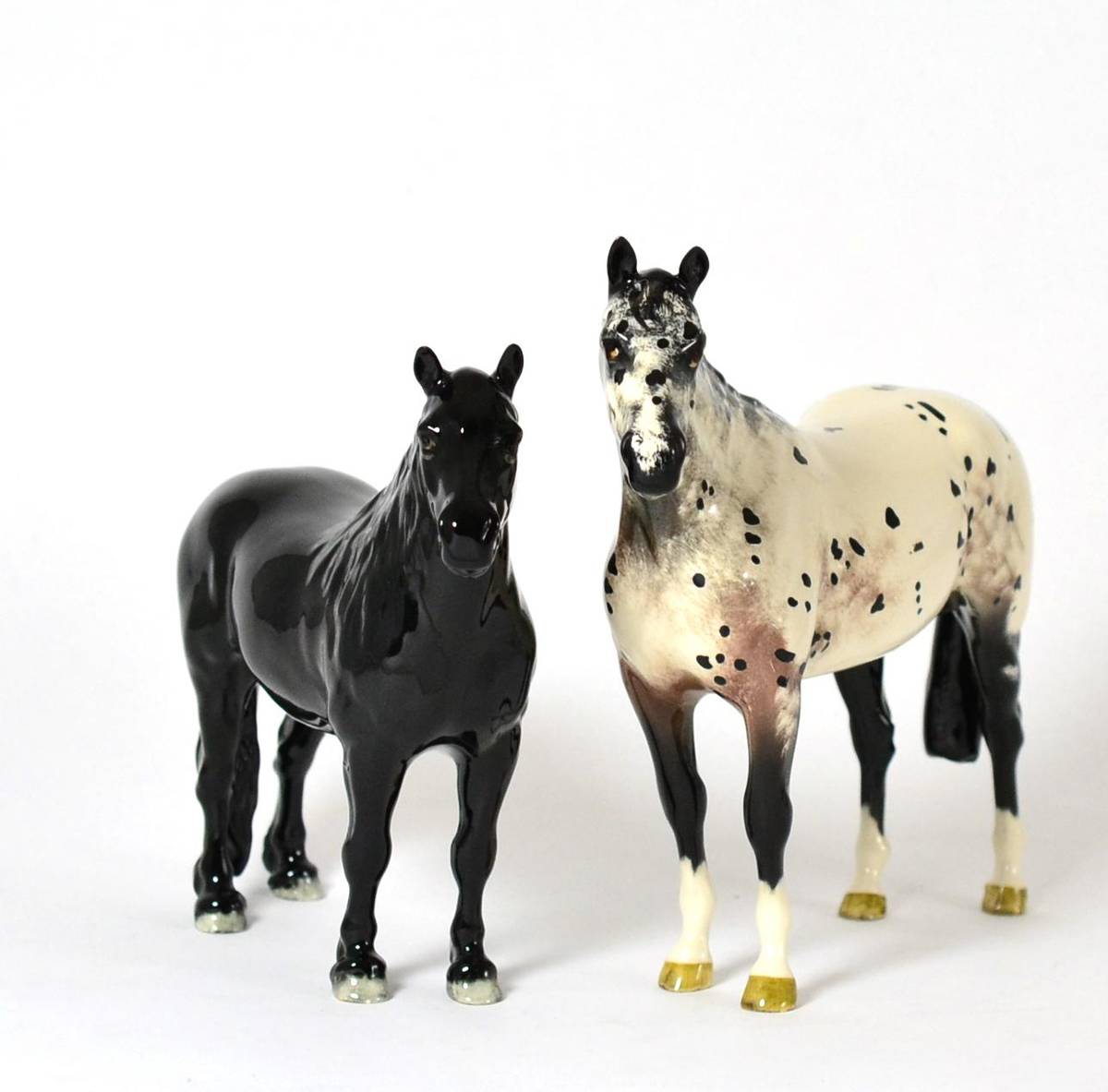 Lot 88 - Beswick Horses Comprising: Fell Pony 'Dene Dauntless', model No. 1647, black gloss; Appaloosa...