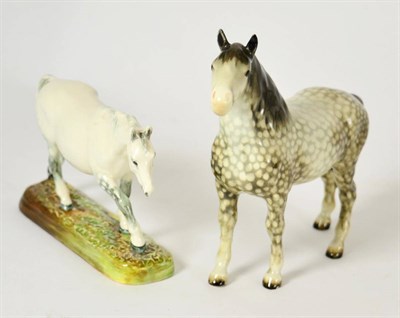 Lot 96 - Beswick Pony (Head Up), model No. 1197, rocking horse grey, gloss; together with a Royal...