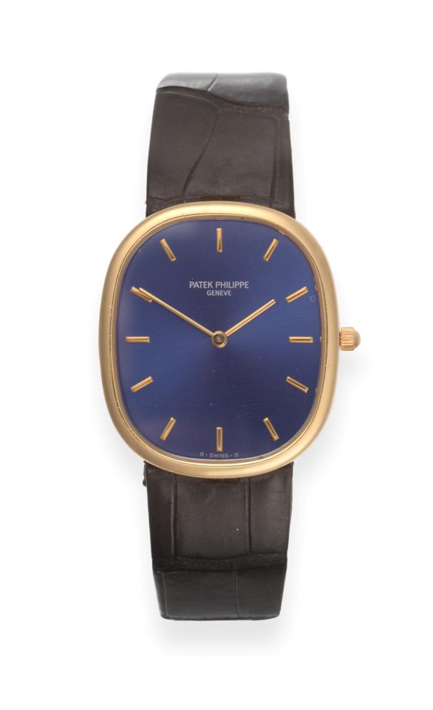 Lot 200 - A Good 18ct Yellow Gold Automatic Wristwatch, signed Patek Philippe, model: Golden Ellipse,...