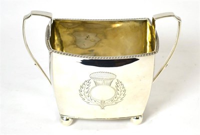 Lot 122 - A George III silver sugar bowl, London 1804, later engraved with a thistle