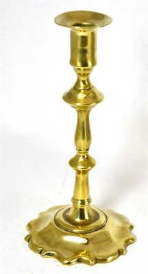 Lot 123 - An 18th century brass candlestick