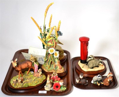 Lot 141 - Border Fine Arts 'Urban Badgers', model No. L151 by David Walton; together with Society figure...