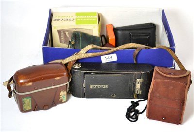 Lot 144 - Various cameras including Zeiss Ikon folding, Kodak folding and others together with Yard-O-Led...