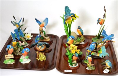 Lot 148 - Border Fine Arts Studio models of Kingfishers, together with two Beswick Kingfishers (small...