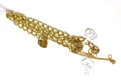 Lot 168 - Two 9ct gold curb and lock bracelets