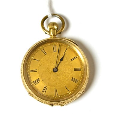 Lot 172 - A lady's fob watch, stamped '18K' (cased)