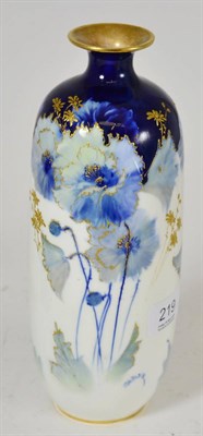 Lot 219 - Doulton Burslem vase, flow blue and gilt decorated, signed ";Carson"