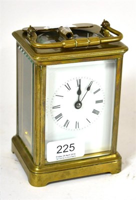 Lot 225 - A brass carriage clock and key