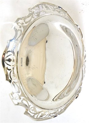 Lot 230 - A silver footed dish with pierced rim, marked for Sheffield