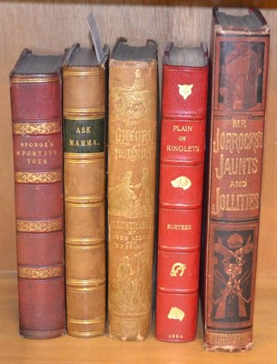 Lot 236 - Surtees (R.S.), Five Sporting Novels, hand-coloured plates, three in leather bindings