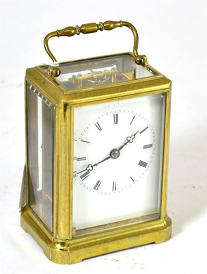 Lot 239 - A brass carriage clock