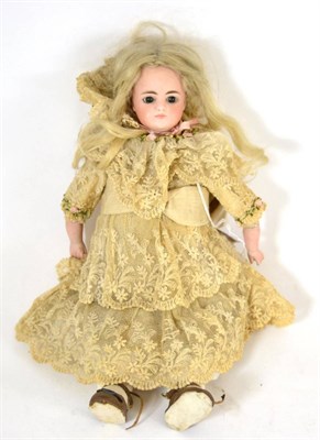Lot 240 - Simon & Halbig 905 Bisque Socket Head Doll, with sleeping brown eyes, closed mouth, blonde wig,...