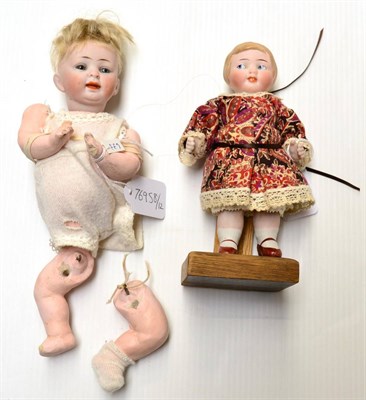 Lot 246 - A German Hertel Schwab & Co character bisque socket head doll, impressed '150' '1/0', with original