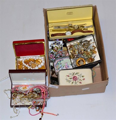 Lot 593 - A group of costume jewellery and ladies wristwatches