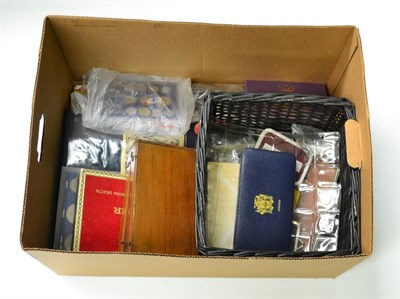Lot 600 - An accumulation of mostly foreign coins, English cuni coins, pre decimal bronze, UK proof set 1980