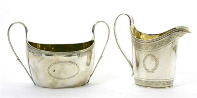 Lot 21 - A George III silver sugar bowl and cream jug