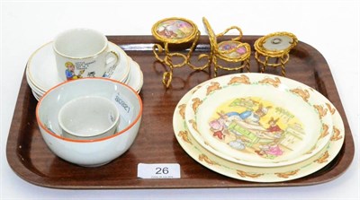 Lot 26 - A selection of children's pottery including Bunnykins together with Limoges porcelain and gilt...