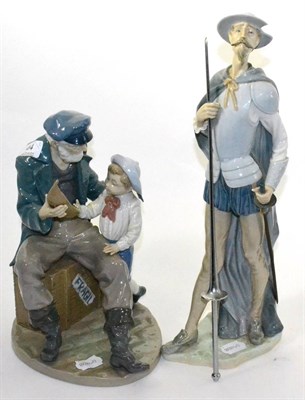 Lot 44 - Two Lladro figures: ";Quixote on Guard"; and ";A Tall Yarn"