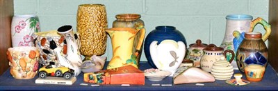 Lot 105 - A group of 20th century ceramics including Clarice Cliff, Burleigh ware, Maling, Torquay ware,...