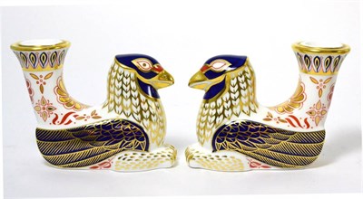 Lot 111 - A pair of Royal Crown Derby Imari candle holders (2)