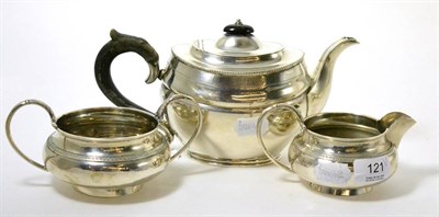 Lot 121 - A matched three piece silver tea service