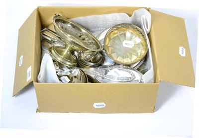 Lot 126 - Various silver and silver plated items including silver backed brush and mirror and four 19th...