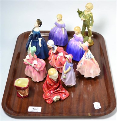 Lot 135 - A collection of Doulton figures; 'Debbie' HN2385, 'Marie' HN1370 - two models; 'Lily' HN1798,...
